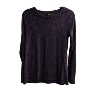 Vera Wang Purple Floral long Sleeve Top. Small